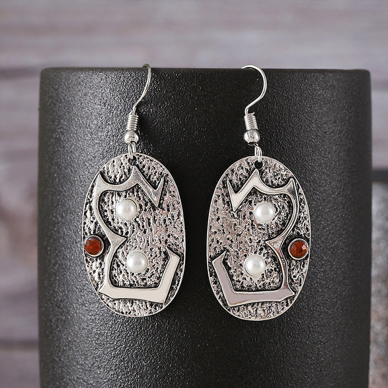 Personalized Oval Alloy Earrings