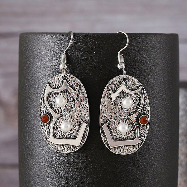 Personalized Oval Alloy Earrings