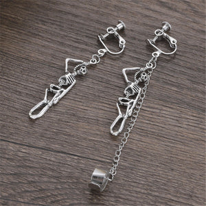 Vintage Bone Skull Earrings