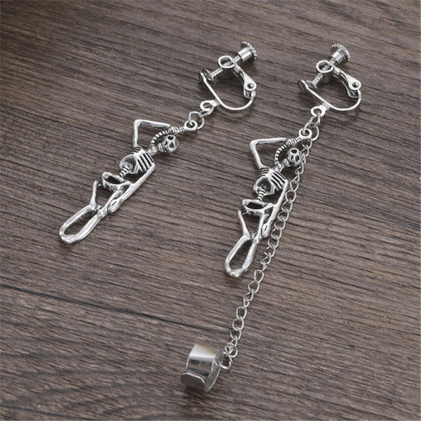 Vintage Bone Skull Earrings