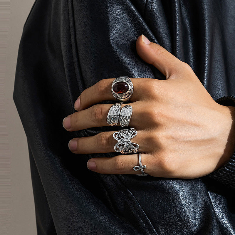 Textured Geometric Irregular Ring