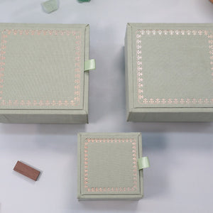 Premium Mint Green Wooden Jewelry Box with Rose Gold Trim
