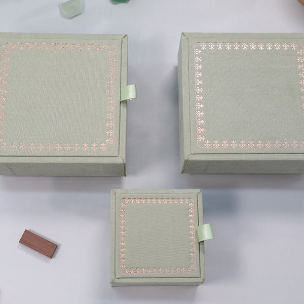 Premium Mint Green Wooden Jewelry Box with Rose Gold Trim