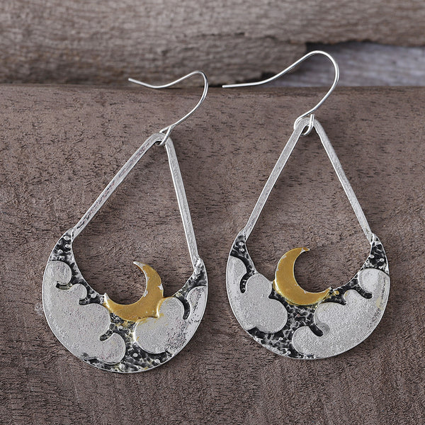 Simple Clouds Moon Dangle Earrings