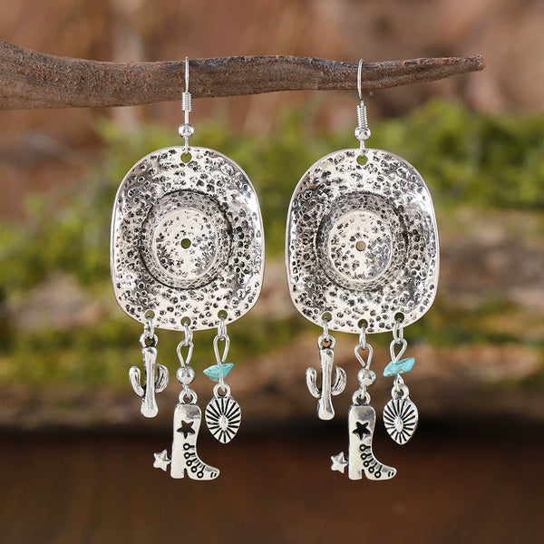 Western Cowboy Tassel Dangle Earrings