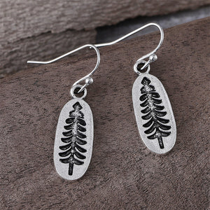 Vintage Oval Pine Pattern Earrings