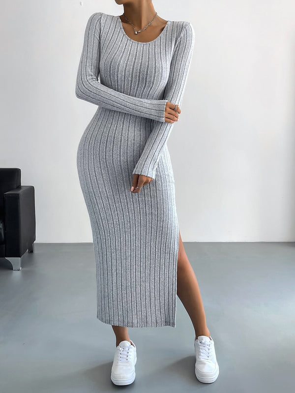 Commuter Slim Split Hip Wrap Dress