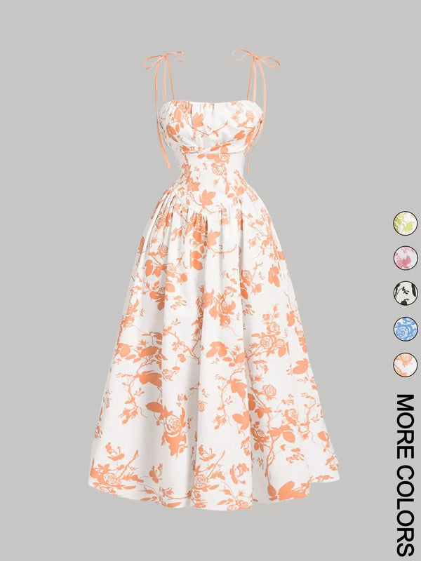 Women's Floral Print Spaghetti Strap Dress