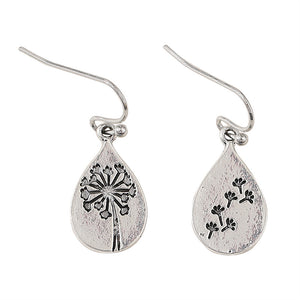 Floral Dandelion Asymmetrical Earrings