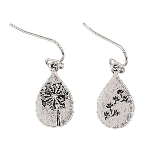 Floral Dandelion Asymmetrical Earrings