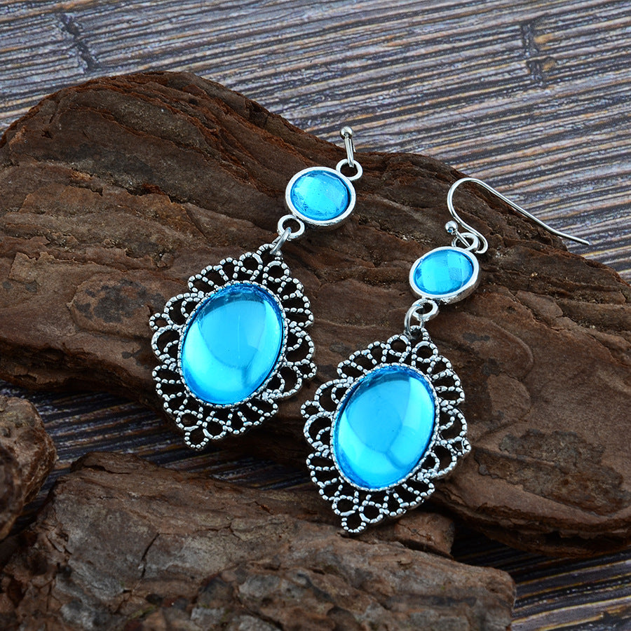 Bohemian Style Blue Dangle Earrings