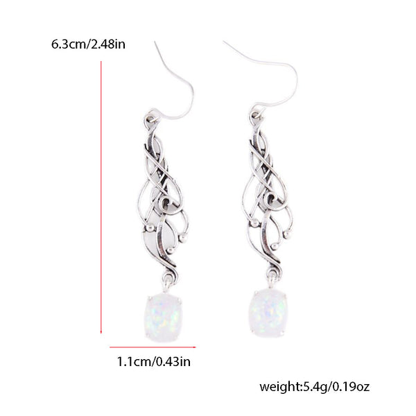 Premium gemstone-set metallic earrings