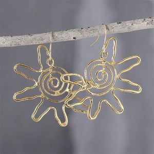 Bohemian Creative Gold Sunflower Dangle Earrings