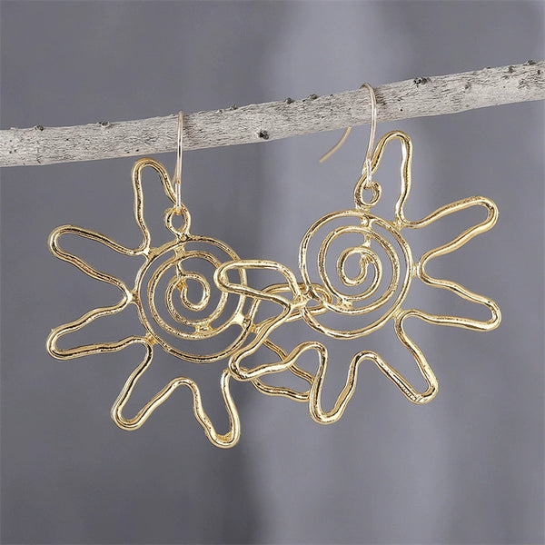 Bohemian Creative Gold Sunflower Dangle Earrings