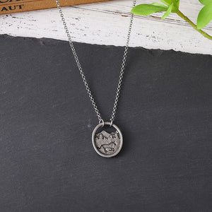 Horse and Mountain Pendant Necklace