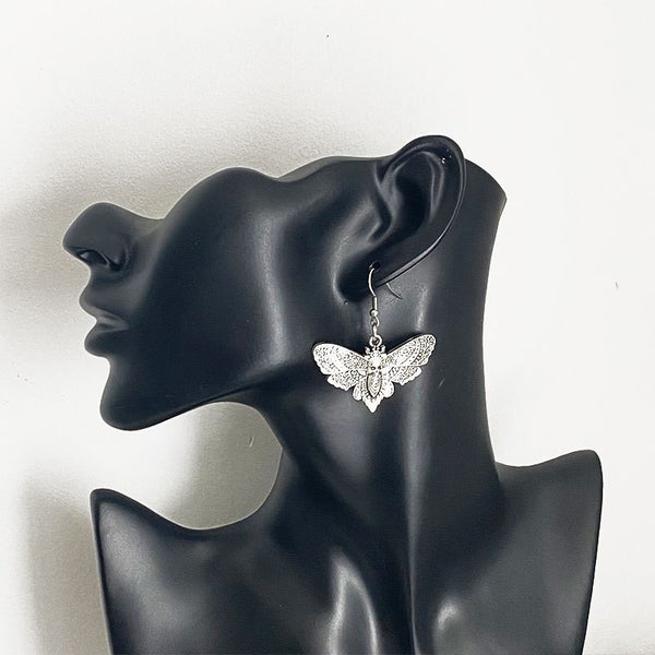 Personalized Skull Butterfly Earrings Necklace