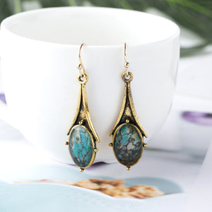 Vintage Gold Marble Earrings