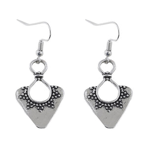 Simple Geometric Triangle Floral Earrings