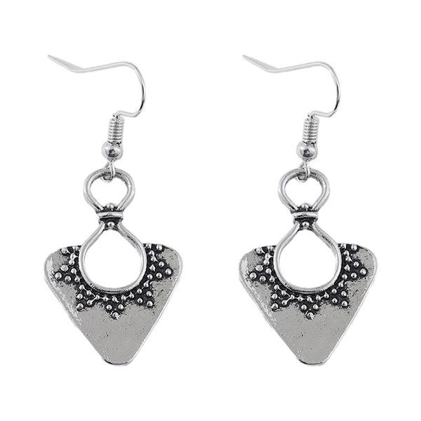 Simple Geometric Triangle Floral Earrings