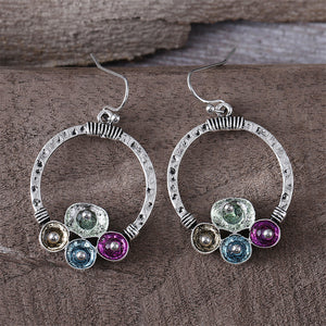 Simple Earrings with Colored Crystals