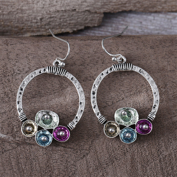 Simple Earrings with Colored Crystals