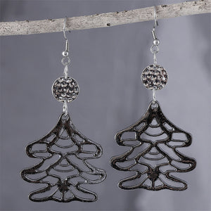 Hollow Christmas Tree Earrings