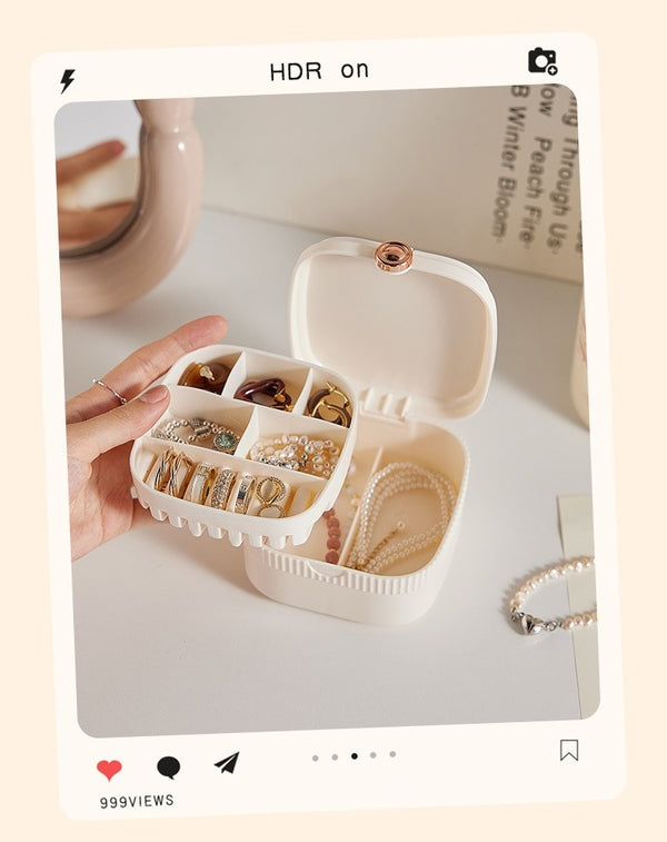 Soft Touch Jewelry Box with Mirror