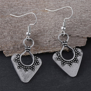 Simple Geometric Triangle Floral Earrings