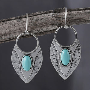 Ethnic Style Turquoise Teardrop Earrings