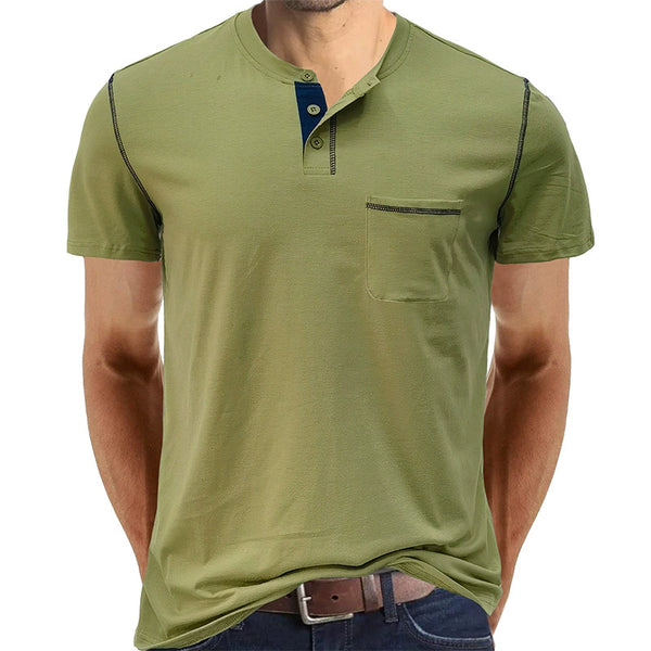 Men's American Retro Henley T-Shirt
