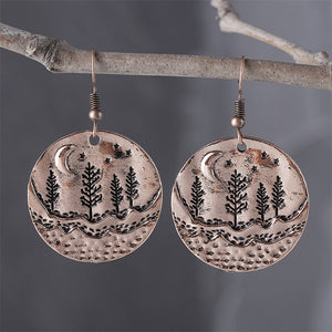 Ethnic Style Moon and Star Dangle Earrings