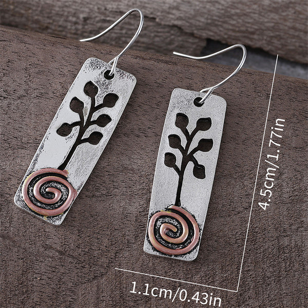 Ethnic Style Twig Spiral Earrings