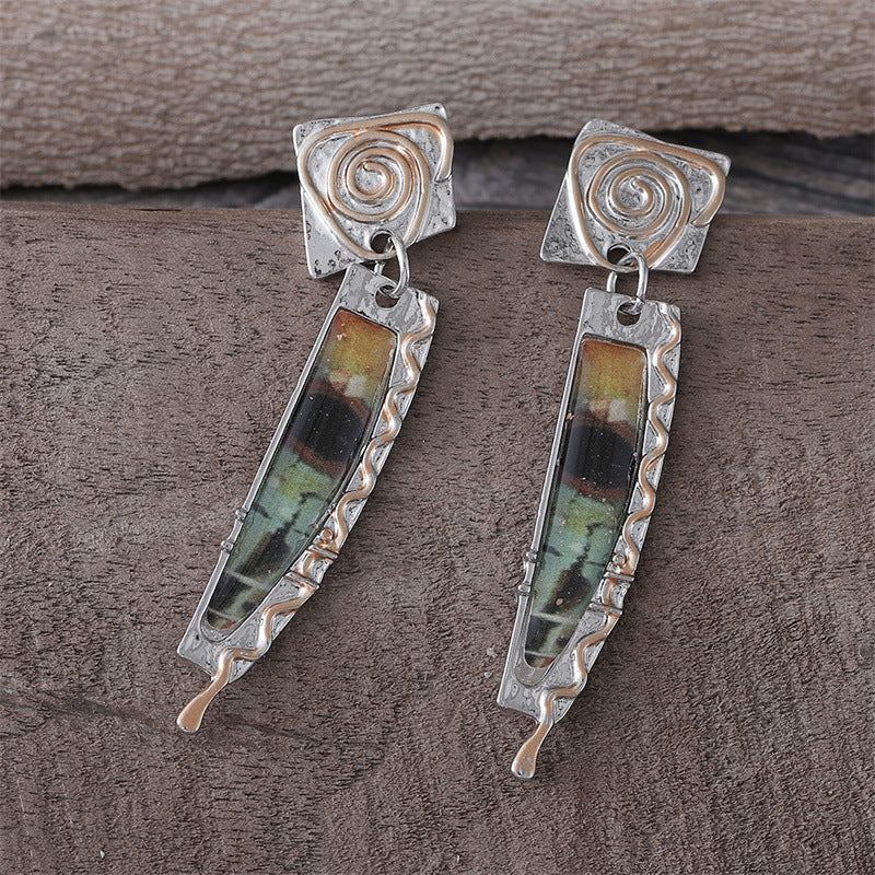 Creative Retro Colorful Alloy Earrings