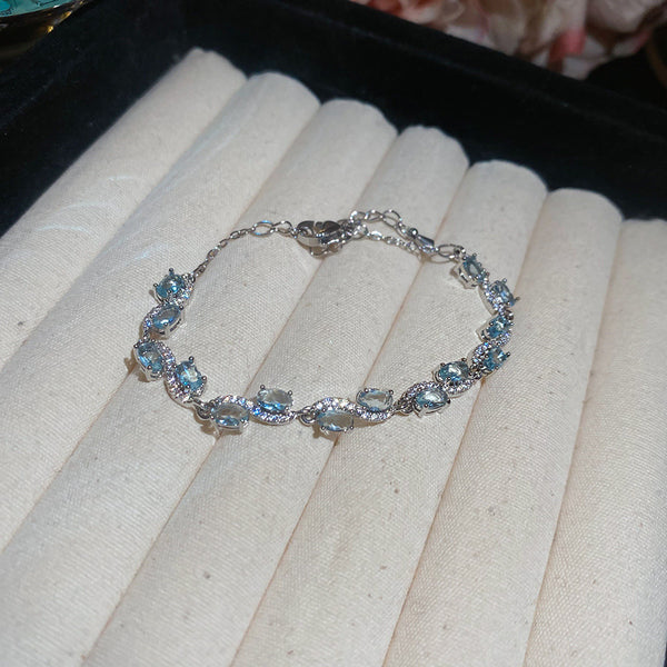Sapphire-Blue Zircon Bracelet