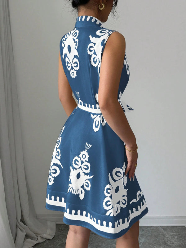 Women's summer printed dress set