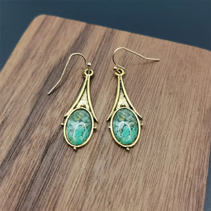 Vintage Gold Marble Earrings