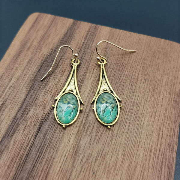 Vintage Gold Marble Earrings