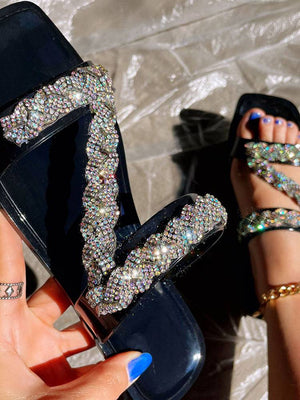 Sequined Flat Slippers