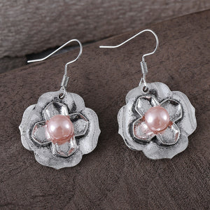 New Pearl Flower Dangle Earrings