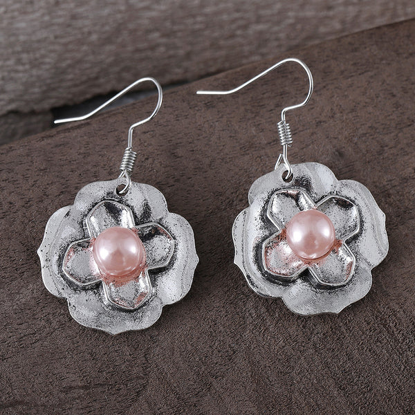 New Pearl Flower Dangle Earrings
