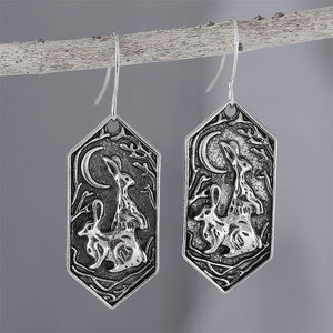 Carved Moon Vintage Carved Bunny Earrings