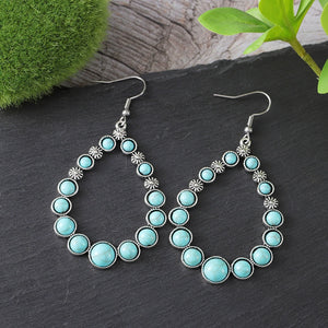 Teardrop Flower Turquoise Earrings