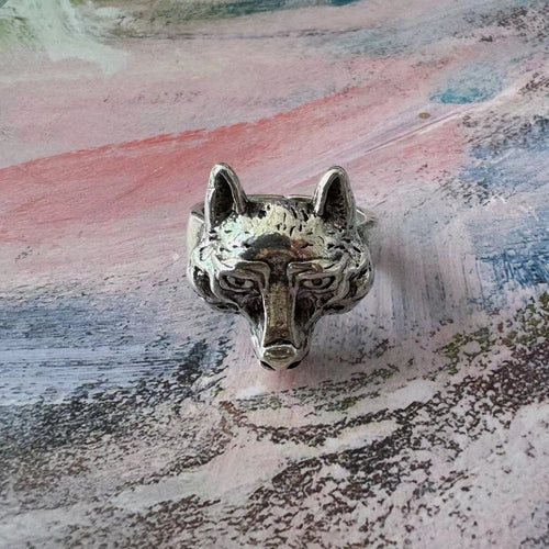 Personalized Alloy Wolf Head Arrowhead Ring