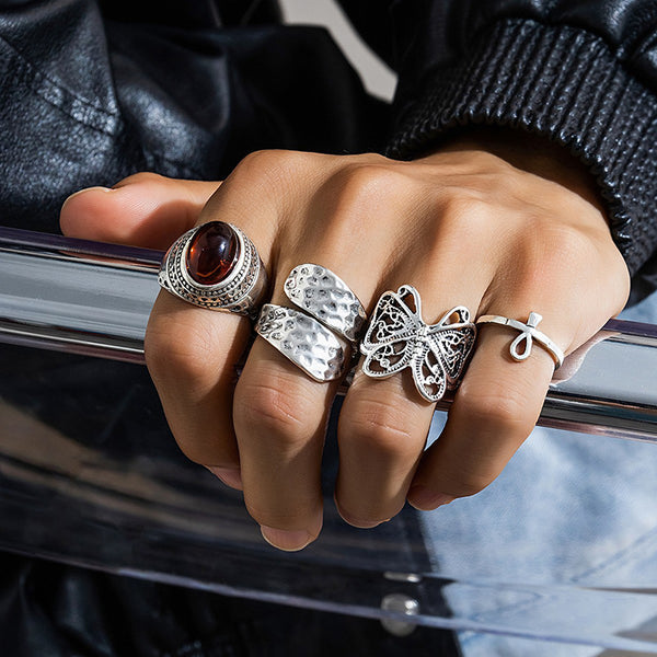 Textured Geometric Irregular Ring