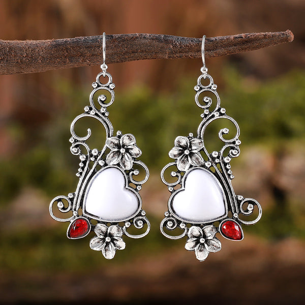 Vine Floral and Diamond Earrings