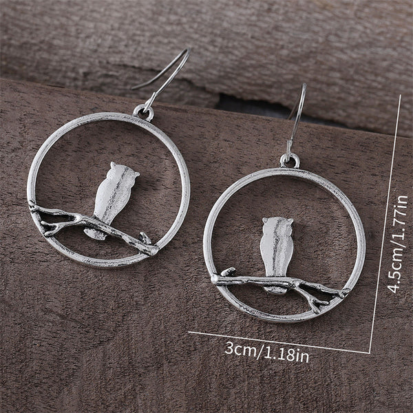 Personalized Owl Branch Earrings