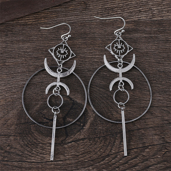 Crescent Moon Devil's Eye Earrings