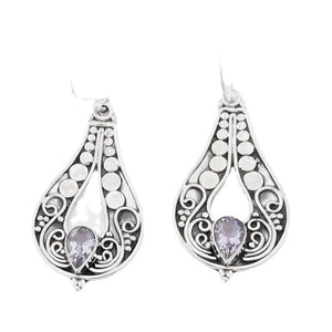 Vintage Sculpted Purple Gemstone Earrings