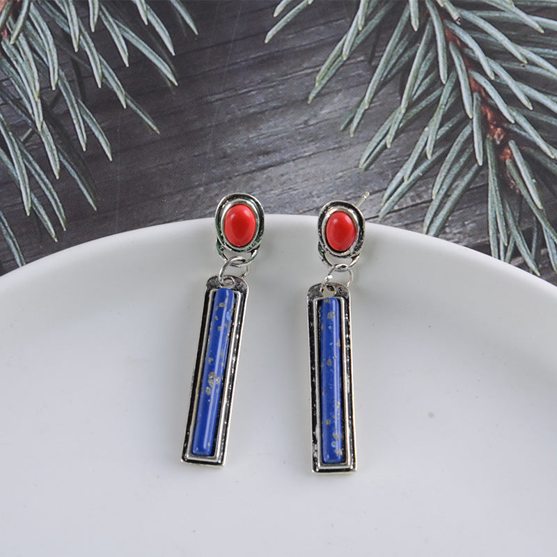 Bohemian Style Colorful Turquoise Dangle Earrings