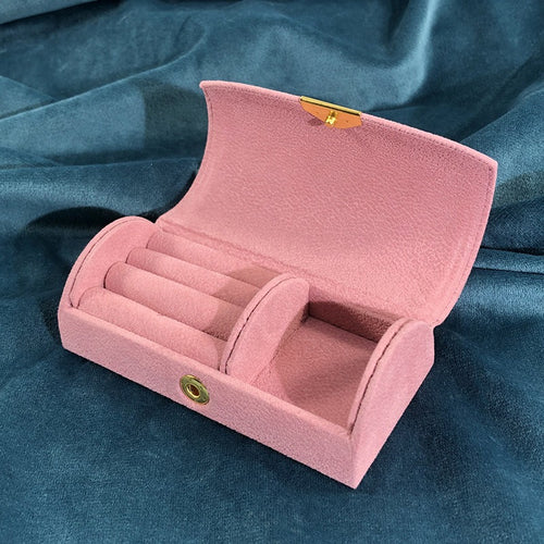 Arched Mini Velvet Travel Jewelry Box